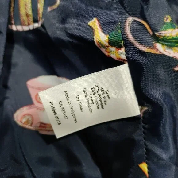 Talbots Wool Aberdeen Houndstooth Notch Lapel Single Breasted Blazer Gray US 2 - Picture 7 of 15